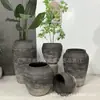 Vaso de cimento estilo Qiji varanda de villa antiga plantio hotel pousada decoração de chão vaso de flores personalizado decoração