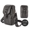 Nova Bolsa para Celular de Couro de Vaca de Primeira Camada para Homens, Estojo para Celular de Cinto, Bolsa Transversal Multifuncional, Pequena Bolsa Suspensa Impermeável de Couro Genuíno