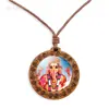 Collar de Dios Cabeza de Elefante Indio Colgante de Madera Vintage Joyería Ajustable Otoño e Invierno Collar Ganesha