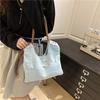 Nova Bolsa Artística de Jeans Estilo Hong Kong 2026 para Mulheres, Bolsa de Ombro Artística Estilo Coreano, Bolsa Transversal Grande Capacidade Estilo Preguiçoso