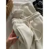 Calça grossa forrada com fleece para outono e inverno com punhos, estilo coreano, corte solto, modeladora, casual, versátil, calça de moletom quente com punhos elásticos para mulheres