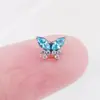 Brinco de Liga de Titânio F136 Cauda de Broca Unha de Osso da Orelha Borboleta Opala Zircônia Unha do Nariz Unha do Lábio Joia para Body Piercing de Titânio G23