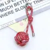 Llavero Colgante Bola Trenzada de Cordón de PU Creativo Elegante Simple Anillo para Llave de Coche Colgante para Bolso de Hombre y Mujer