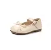 Zapatos Mary Jane para Niñas, Suela Suave de Cuero, Moño, Zapatos de Princesa Estilo Coreano, Zapatos Individuales de Otoño para Niños, Zapatos de Cuero de Moda para Niños Pequeños