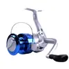 Carrete de Pesca Spinning Sin Costuras Color Azul Plateado Cross-Border Qs Carrete de Pesca en Mar de Metal Completo Carrete de Lanzamiento Largo Carrete de Pesca en Rafta Carrete de Pesca Spinning para Señuelos