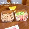 Cuadrado Martillado Vidrio Tazón Ensalada de Frutas Frutos Secos Snack Plato Postre Salón de Belleza Tazón de Snacks Snack Fruta Bandeja
