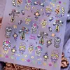 Pegatinas transfronterizas nuevas para decoración de uñas de Halloween, creando una atmósfera festiva con diseños de dibujos animados en relieve, decoraciones de uñas DIY