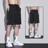 Pantalones cortos de seda de hielo para hombre, verano, finos, holgados, casuales, transpirables, de secado rápido, para correr al aire libre, deportes
