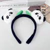 Diadema de felpa antideslizante para mujer, diadema para el pelo, accesorios para el pelo, máscara facial de dibujos animados linda nueva