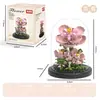 Venta al por mayor Transfronterizo Popular Flor de Rosa Bloque de Construcción Maceta de Montaje Serie Decoraciones para Sala de Estar Juguetes de Partículas Pequeñas Regalos para el Festival Qixi