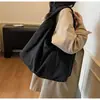 Bolsa Tote Casual Japonesa Feminina Estilo Preguiçoso Versátil Grande Capacidade Bolsa de Compras Moda para Ir ao Trabalho Bolsa de Ombro Único