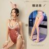 No es necesario quitarse el atuendo de terciopelo de conejita, Lindo uniforme sexy de encaje, Ropa interior sexy de talla grande, Traje hueco de tentación