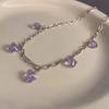 Elegante collar de mariposa morada con personalidad acrílica, sencillo y elegante, con cadena de clavícula para mujer.