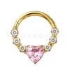 Anillo para tabique nasal Jiangtai F136 de titanio con forma de corazón incrustado de diamantes, Marquise, G23, aleación de titanio, joyería para piercing corporal, pendiente para la oreja