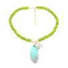 Collar con Colgante de Gota de Agua Geométrico Cruzado Retro de Color Contrastante Sentido de Diseño de Nicho con Cuentas para Mujer Salida de Vacaciones Vitalidad de Verano