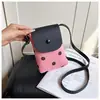 Bolsa de celular vertical de bolinhas para outono e inverno, bolsa de ombro color block de nicho, porta-chaves simples e leve, bolsa transversal casual para menina