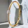 Pulseira Fashion de Aço Titânio para Mulheres, Popular na Europa e América, Pulseira de Casal de Zircônia de Alto Padrão Microincrustada, Joia de Venda Quente Transfronteiriça