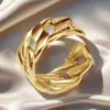 Anillo Vintage Estilo Francés para Mujer Acero Inoxidable Forma Especial Geométrico Apertura Ajustable Nicho Diseño de Alta Gama Anillo de Acero de Titanio