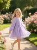 En stock vestido de princesa de manga larga Otoño Invierno Europeo Americano Vestido Casual de Niños Chifón temu Vestido de Cuadrado tiktok