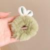 Anillo de pelo de peluche con orejas de gato de animal pequeño súper lindo, moda que combina con todo, otoño e invierno, nuevo anillo de salchicha de conejito, accesorios para el cabello para mujeres