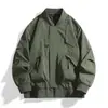Venta Caliente Transfronteriza Chaqueta de Vuelo Estilo Retro Americano para Hombre Nueva Temporada Primavera y Otoño Holgada Cuello de Béisbol Ropa de Abrigo con Forro de Terciopelo