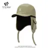 Gorra de Béisbol Cálida Protectora para los Oídos con Impresión de Logo Personalizado, Gorra Estilo Lei Feng para Mujer Otoño e Invierno, Gorra de Punto, Personalización en Pana