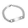 Pulsera de hombre exquisita acero inoxidable letras simples lisa larga curva pulsera de marca joyería europea y americana en stock