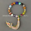 Pulsera Duobao Sándalo Bodhi Sándalo Negro Calabaza Dios de la Riqueza Amarillo Cielo Negro Grande Incrustado con Madera Oscura Joyería de Pulsera del Tíbet