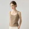 Suave y Versátil~Chaleco Camisola de Cachemir de Color Sólido Nivel Bebé para Mujer, Ropa Interior, Cuello Redondo, Holgado, Sin Mangas, Capa Base de Punto