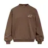 Moletom com gola careca e estampa de carta postal criativa para homens, estilo primavera e outono, top pullover casual de rua americano solto