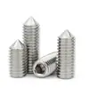 Tornillos de Máquina de Acero Inoxidable 304, Tornillos Prisioneros de Punta, Tornillos Prisioneros de Cabeza Hexagonal Din914