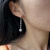 Brincos de pérolas com borla longa de zircônia super flash femininos 925 prata esterlina elegantes leves luxo retrô brincos de orelha de alta qualidade