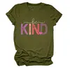 Amazon eBay sitio independiente moda casual mujer "sé amable" corazón letra hueco cuello redondo manga corta camiseta