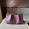 Bolso Cruzado de Hombro Único Tejido para Primavera/Verano 2026 Bolso de Axila Bolso Cesta Piel Genuina Cuero de Vaca de Primera Capa Bolso Tejido