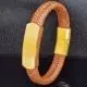 Pulsera de Cuero de Acero de Titanio de Cinco Vías Dios de la Riqueza, Pulsera de Letras de Moda, Cuerda para el Cabello, Pulsera para Hombre, Hebilla Magnética Estuche de Cuero Que No Se Desvanece
