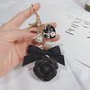 Llavero Creativo Elegante DIY Cadena de Perlas Camelia de Doble Cara para Llaves de Coche de Mujer Moda Estilo K Colgante para Bolso