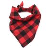 Toalla de saliva para mascotas de otoño e invierno con explosiones transfronterizas de Amazon, bufanda para perros a cuadros rojos y negros, toalla triangular para mascotas