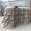 Capitel de columna romana curva grande de GRC con tallado profundo de hojas de acanto multicapa, capitel para entrada de villa, componente decorativo de cemento