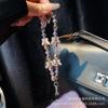 Cordón colgante para teléfono móvil con forma de mariposa de aleación de color, cadena de cristal para teléfono móvil, llavero de muñeca, cuerda antipérdida, venta al por mayor