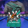Camiseta deportiva de manga corta informal con cuello redondo y estampado 3D de bolos de verano de 2023, ropa de moda para hombre