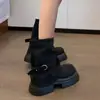 Botines de mujer 2026 nuevo modelo botas marrones otoño e invierno botas de tacón grueso botas de caña con suela gruesa botas Martin negras zapatos de mujer