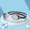 Óculos de natação infantis grandes e estilosos à prova d'água antiembaçante óculos de banho para bebê óculos de natação de peça única com tampão de ouvido para meninos e meninas