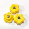 26 # M5M6M8 Amarillo-Gris Pentagonal Flor de Ciruelo Agujero Pasante Perilla de Plástico Perilla de Plástico Perilla de Bloqueo para Muebles