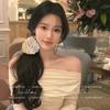Estilo francês Gentle Bow Hairpin Back of Head Hair Clip 2024 Novo Estilo Lace Hairband Elegante Hairpin Headwear