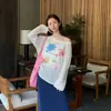 Blusa de Manga Larga con Patrón de Bambú Premium + Marca de Agua para Mujer, Estilo Perezoso de Verano, Fresca y Transpirable, Top de Malla Protector Solar