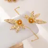 Pulseras para el Brazo Superior de Moda Transfronteriza Europea y Americana Anillos de Brazo Geométricos con Flores de Hoja Accesorios de Nicho para Vacaciones de Verano de Mujer