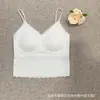 Top de tirantes sin costuras de encaje francés, espalda hermosa con tiras, tela de seda helada ultradelgada, copas fijas, strapless, push-up, espalda hermosa con tiras, lencería para mujer
