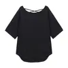Camiseta Sexy de Manga Corta sin Espalda para Mujer Verano 2025, Nuevo Top Casual Estilo Perezoso para Verano 2024