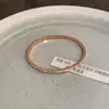 Pulsera de Acero de Titanio con Circonita que No se Desvanece para Mujer, Accesorio de Nicho de Lujo Ligero, Pulsera Simple Apilable de Verano, Popular en Xiaohongshu