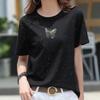 Body para mujer, verano 2021, nuevo estilo coreano, camiseta brillante, seda de hielo, suelta, versátil, talla grande, manga corta, top con lentejuelas